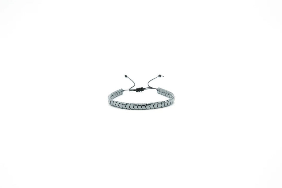 Arrowed stone bracelet– Silver