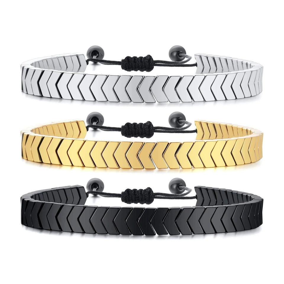 Arrowed stone bracelet – Black