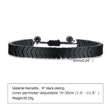Arrowed stone bracelet – Black